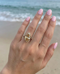 6.4 Carat Lab Grown Fancy Yellow Diamond Ring