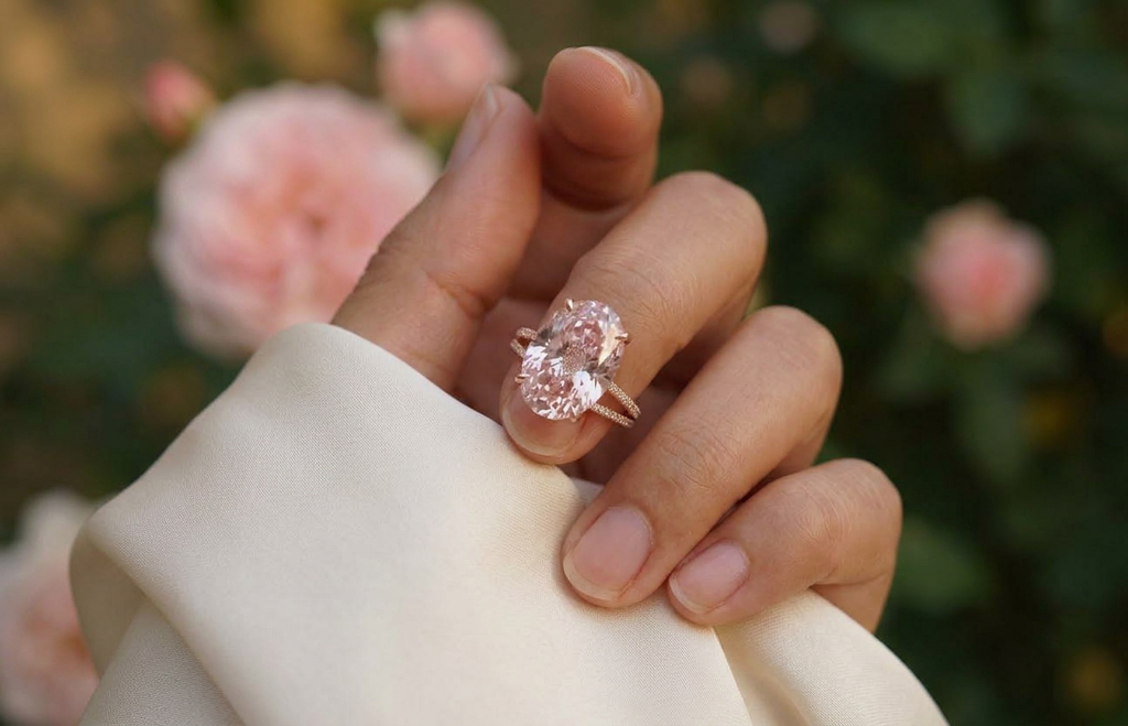 6.4 Carat Lab Grown Fancy Pink Diamond Ring