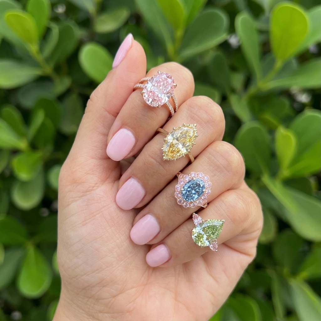 6.4 Carat Lab Grown Fancy Pink Diamond Ring