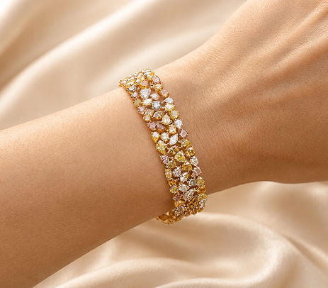 8.1 Carat Lab Grown Fancy Multi Colored Diamond Bracelet