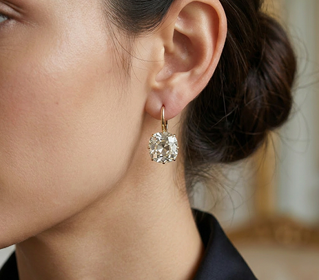 11.7 TCW Lab Grown Old Mine Cut Drop Earrings