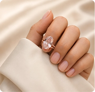 lab grown pink diamond ring oval